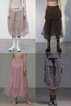 Marc Le Bihan Silk Skirt Six-layer Tulle 25930 Series French Hand-dyed MLB-25930-SKIN Skin Color